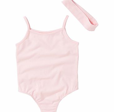 John Lewis Girl Leotard and Headband Set, Pink