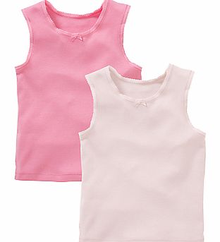 John Lewis Girl Singlet Vests, Pack of 2, Pink