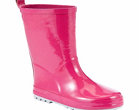 John Lewis High Gloss Wellington Boots, Fuchsia