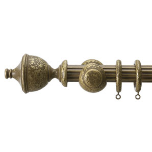 Old Gilt Curtain Pole Kit- Wood- L150cm x Dia.30mm