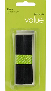 John Lewis The Basics 13mm Elastic, Black