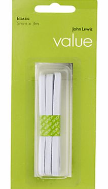 The Basics 5mm Elastic, White