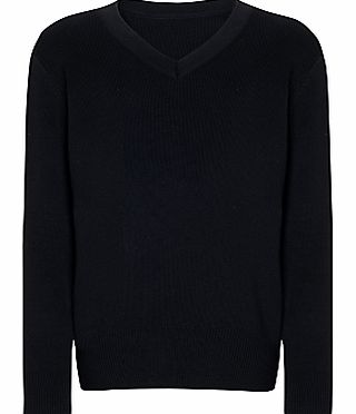 John Lewis Unisex School V-Neck Jumper, Black