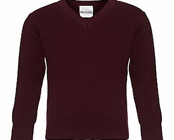 Unisex School V-Neck Jumper, Maroon