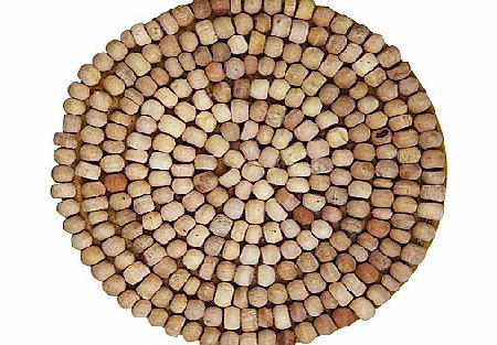 Wood Bead Coasters, Set of 4, Dia.10cm