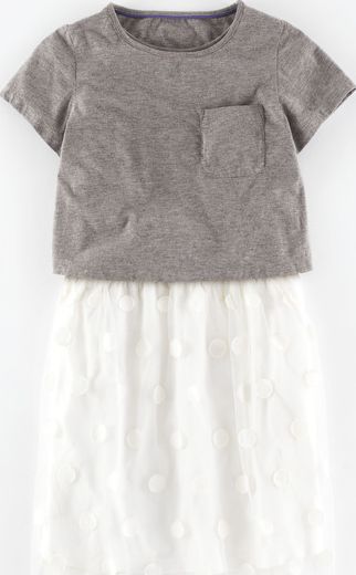 Johnnie  b Anya Summer Dress Grey Marl/Ecru Spots Johnnie