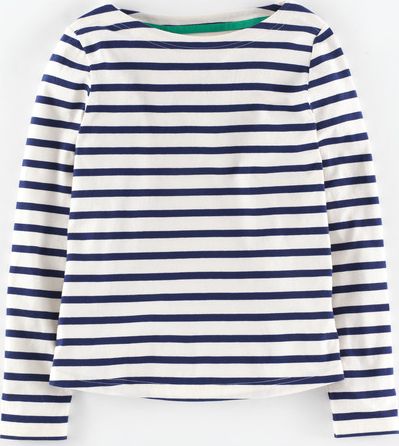 Johnnie  b, 1669[^]34892984 Boat Neck T-shirt Ecru/Navy Johnnie b,