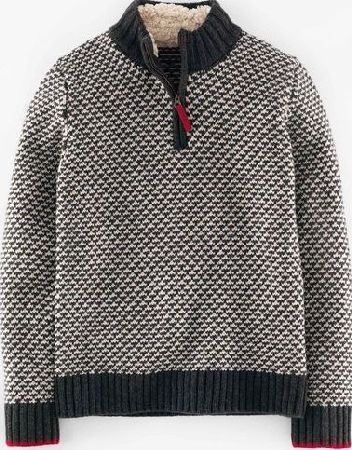 Johnnie  b, 1669[^]35157775 Chunky Half Zip Grey Johnnie b, Grey 35157775