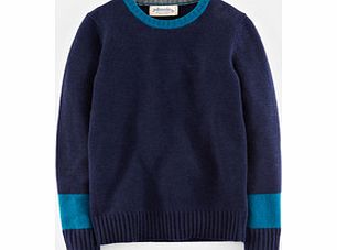 Johnnie  b Colour Block Jumper, Blue,Dark Grey Melange