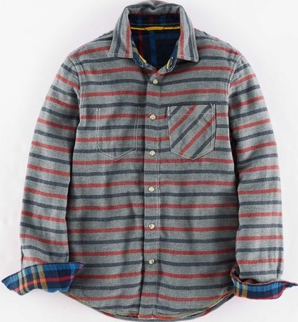 Johnnie  b, 1669[^]34946087 Double Cloth Check Shirt Grey Johnnie b, Grey