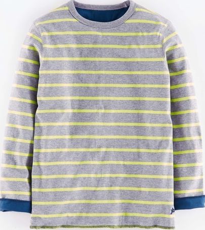 Johnnie  b, 1669[^]34923284 Double Layer T-shirt Grey Marl/Acid Yellow