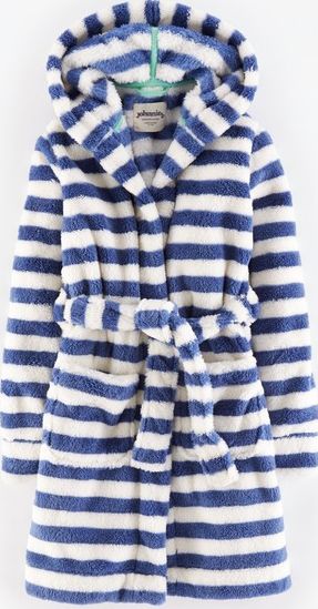 Johnnie  b Dressing Gown Soft Navy/Ecru Stripe Johnnie b,