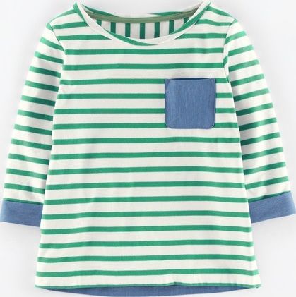 Johnnie  b Eleanor Top Ecru/Soft Green/Chambray Johnnie b,