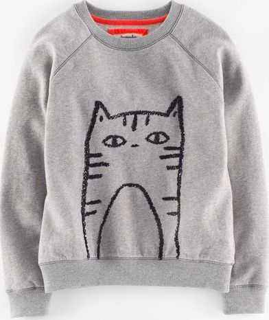 Johnnie  b Elle Sweatshirt Grey Marl/Sequin Cat Johnnie b,