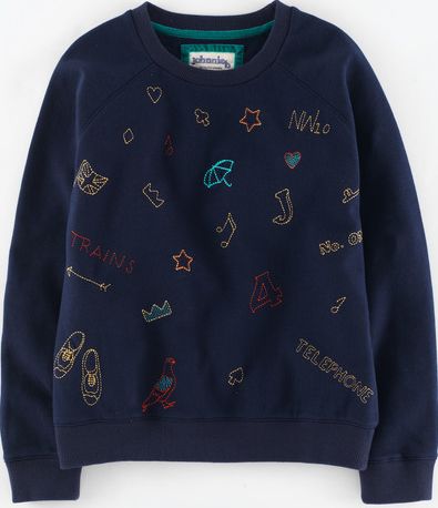 Johnnie  b Elle Sweatshirt Navy/Embroidered London Johnnie