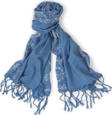 Johnnie  b, 1669[^]34611947 Embroidered Scarf Denim Johnnie b, Denim 34611947