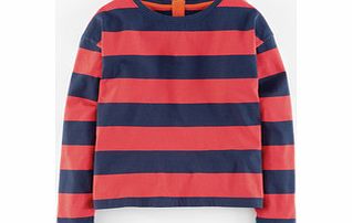 Johnnie  b Emma Top, Navy/Bright Coral Stripe,Black/Ecru