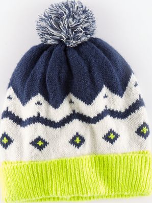 Johnnie  b, 1669[^]35022599 Fair Isle Knitted Hat Blue Johnnie b, Blue