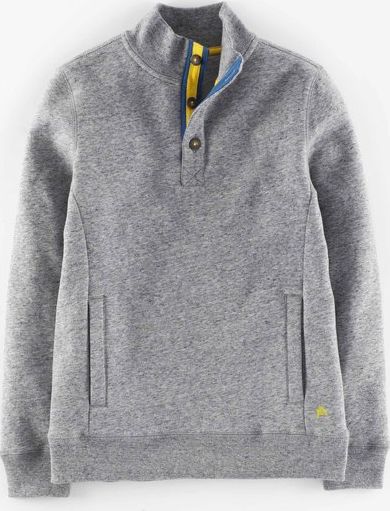 Johnnie  b, 1669[^]34936237 Half Placket Sweatshirt Grey Johnnie b, Grey