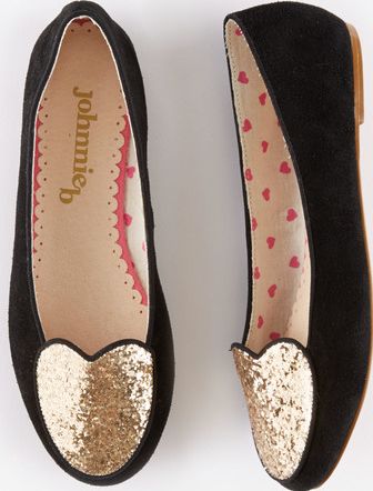 Johnnie  b Heart Ballet Flats Black Johnnie b, Black