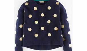 Johnnie  b Juliet Jumper, Navy/Gold Spot,Grey Marl/Silver