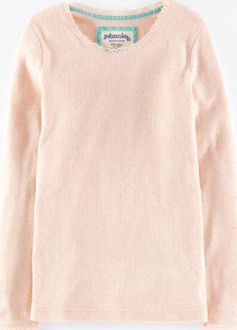 Johnnie  b, 1669[^]34998112 Pointelle T-shirt Soft Pink Johnnie b, Soft