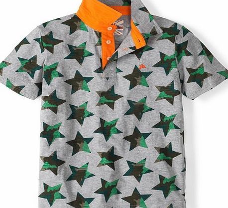 Johnnie  b Printed Slub Polo, Grey 34537720