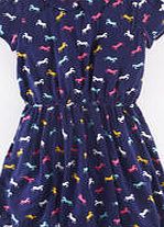 Johnnie  b Printed Tea Dress, Navy Horses 34232629