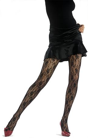 Ladies 1 Pair Jonathan Aston Sweet Roses Tights Chocolate