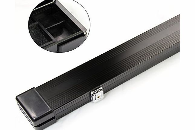 Jonny 8 ball BLACK ALUMINIUM 3/4 Pool Snooker Cue Case - Lockable Latches - 117cm Max Length