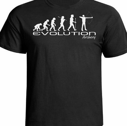 jonny cotton Evolution of archery mens funny unique gift present t shirt Black shirt white...