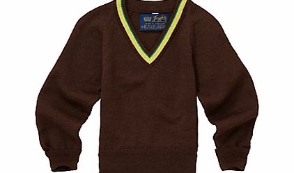 Jordanhill School V-Neck Wool Mix Unisex Jumper,