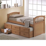 Joseph 90cm Joseph Single Guest Bed in Rubberwood with Maple finish