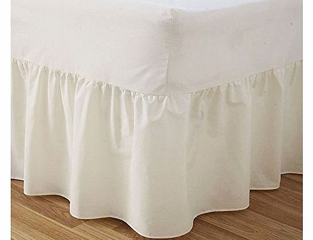 JOYSLEEP Love2Sleep 50:50 POLY COTTON : COTTON RICH QUALITY CREAM VALANCE SHEET - 4FT (SMALL DOUBLE) SIZE