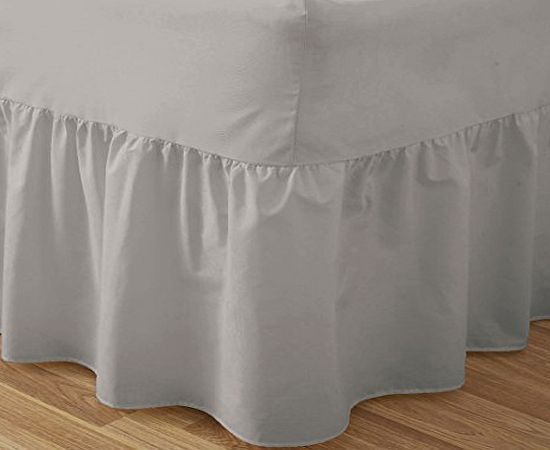 JOYSLEEP Love2Sleep 50:50 POLY COTTON : COTTON RICH QUALITY GREY VALANCE SHEET - KING BED SIZE