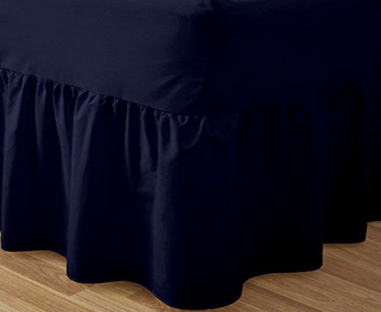 JOYSLEEP Love2Sleep 50:50 POLY COTTON : COTTON RICH QUALITY NAVY BLUE VALANCE SHEET - DOUBLE BED SIZE