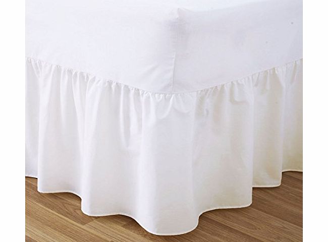 JOYSLEEP Love2Sleep 50:50 POLY COTTON : COTTON RICH QUALITY WHITE VALANCE SHEET - SINGLE BED SIZE