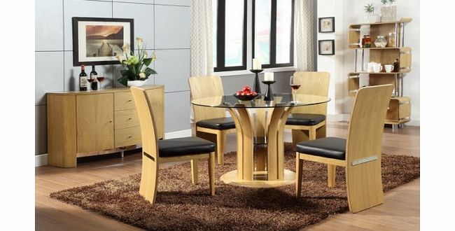 Jual Furnishings Ltd Jual Furnishings Curve Dining Set in Oak with