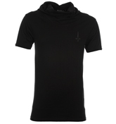 Black Funnel Neck T-Shirt