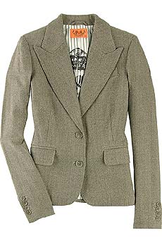 Herringbone fitted wool blazer