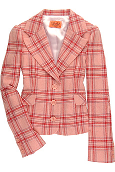 Plaid single breasted jacket