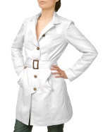 White Lightweight Belted Jacket