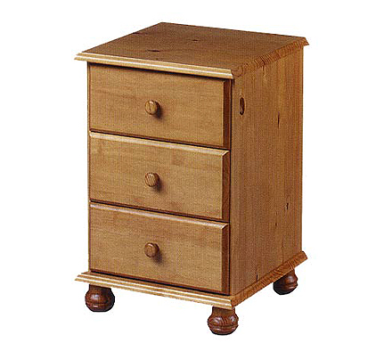 Hamilton Pine 3 Drawer Bedside Table