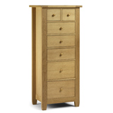 Julian Bowen Lyndhurst Chest in American Oak soilds and veneers with 7 Drawers