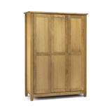 Julian Bowen Lyndhurst Wardrobe in American Oak soilds and veneers with 3 Doors