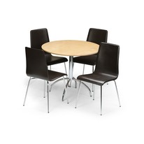 Mandy Leather Round Dining Set