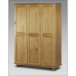 Julian Bowen Pickwick 3 Door Wardrobe - Solid Pine