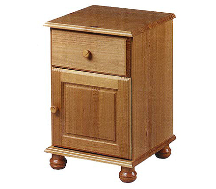 Julian Bowen Pickwick Pine 1 Door 1 Drawer Bedside Table