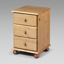 Pickwick Pine 3 drawer bedside