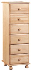 Julian Bowen Pine 6 Drawer Tall Chest